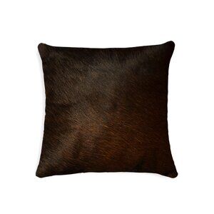 Natural Home Decor Torino Cowhide Pillow | 1-Piece | Chocolate | 18"x18"